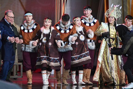 RUSSIA EXPO. Red Star band and Yury Kononov perform Russian Tank Alyosha song