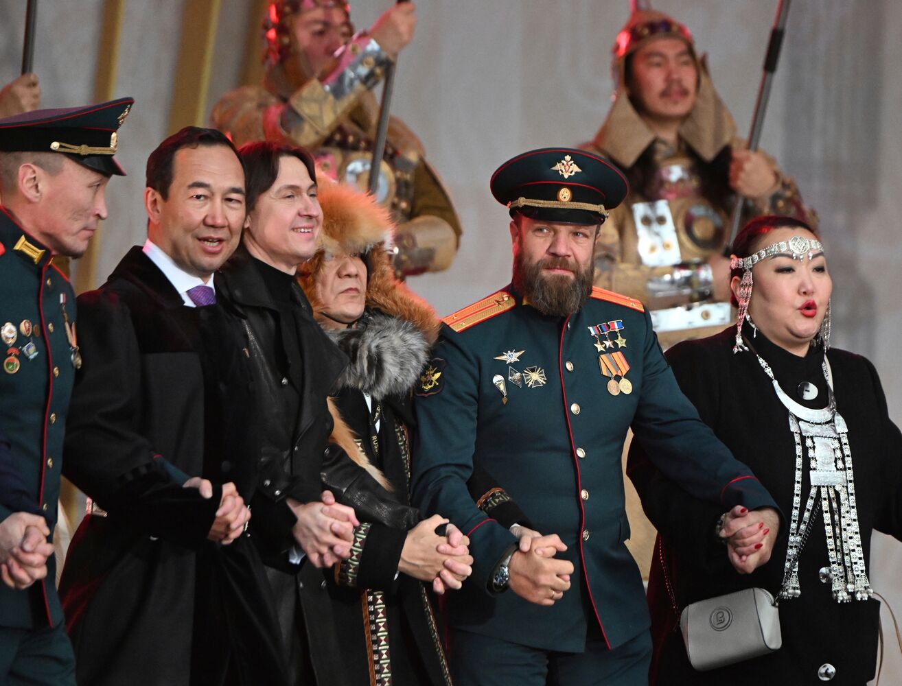 RUSSIA EXPO. Red Star band and Yury Kononov perform Russian Tank Alyosha song