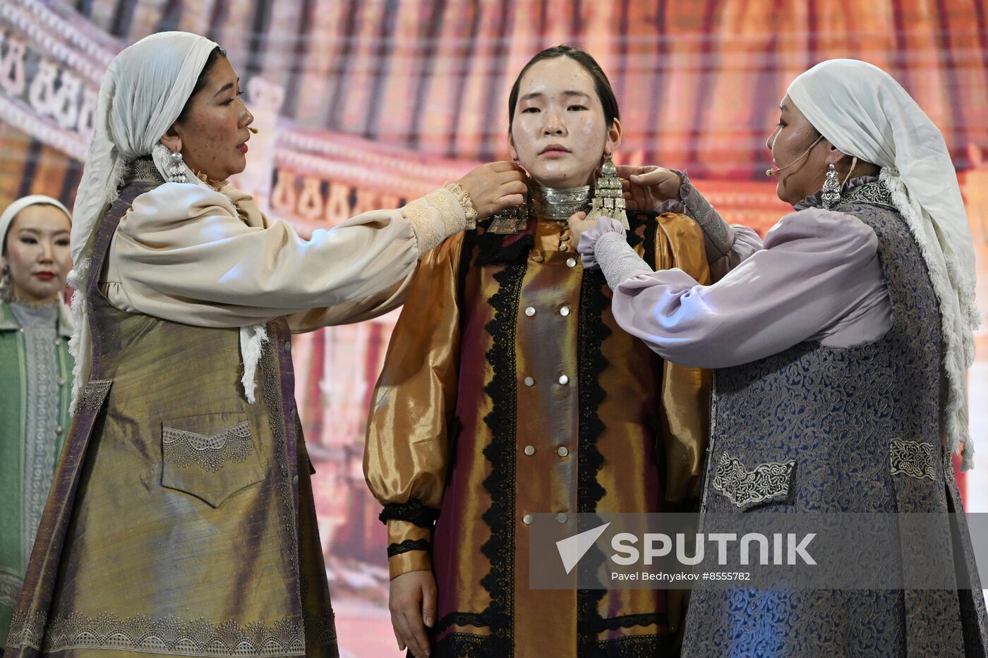 RUSSIA EXPO. Wedding ceremony with Yakut traditional rituals