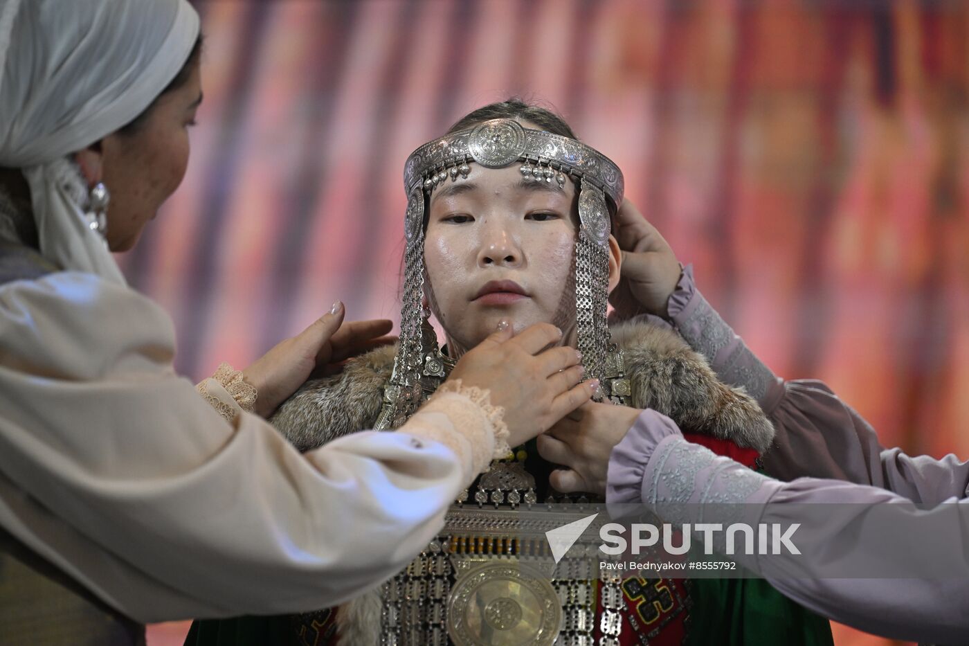 RUSSIA EXPO. Wedding ceremony with Yakut traditional rituals