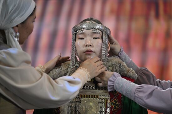 RUSSIA EXPO. Wedding ceremony with Yakut traditional rituals