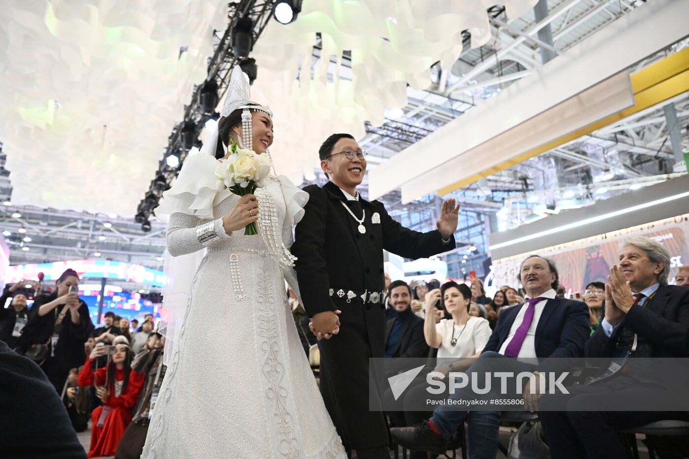 RUSSIA EXPO. Wedding ceremony with Yakut traditional rituals