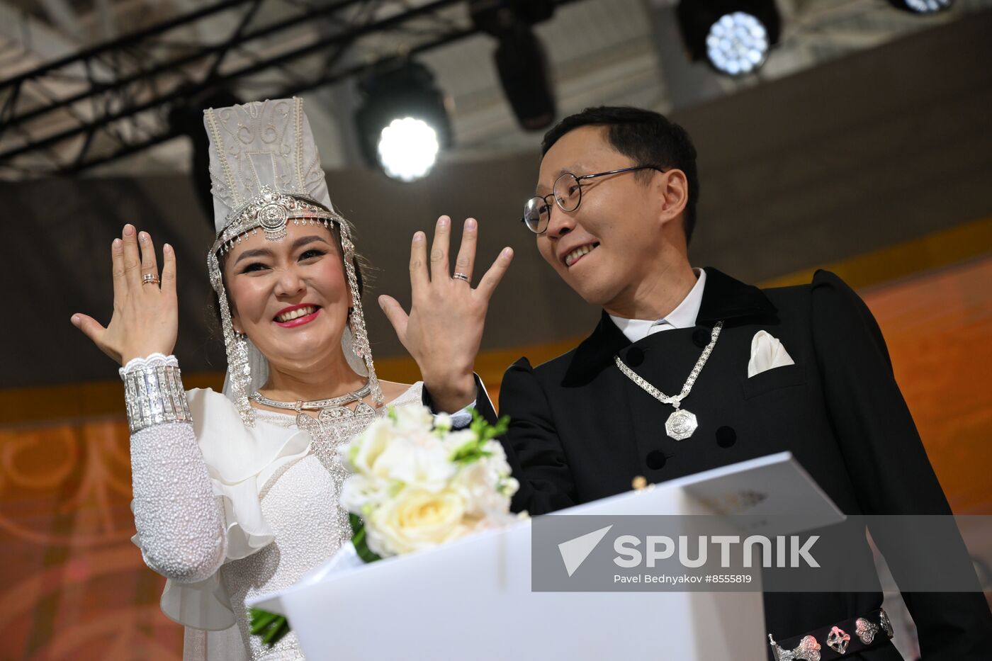 RUSSIA EXPO. Wedding ceremony with Yakut traditional rituals