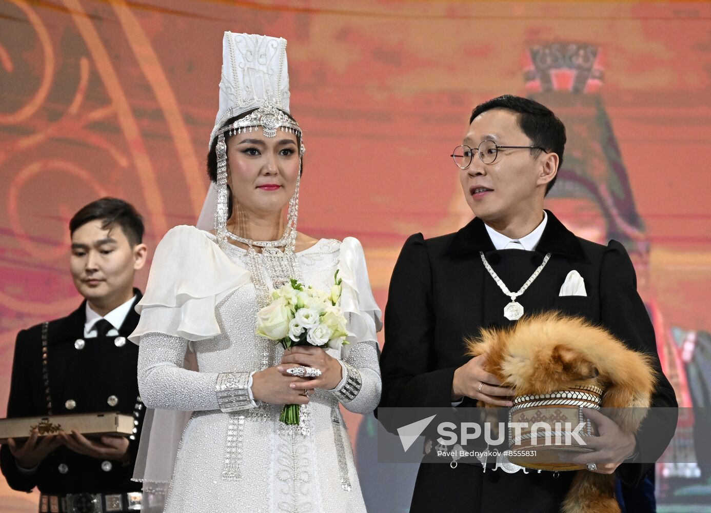 RUSSIA EXPO. Wedding ceremony with Yakut traditional rituals