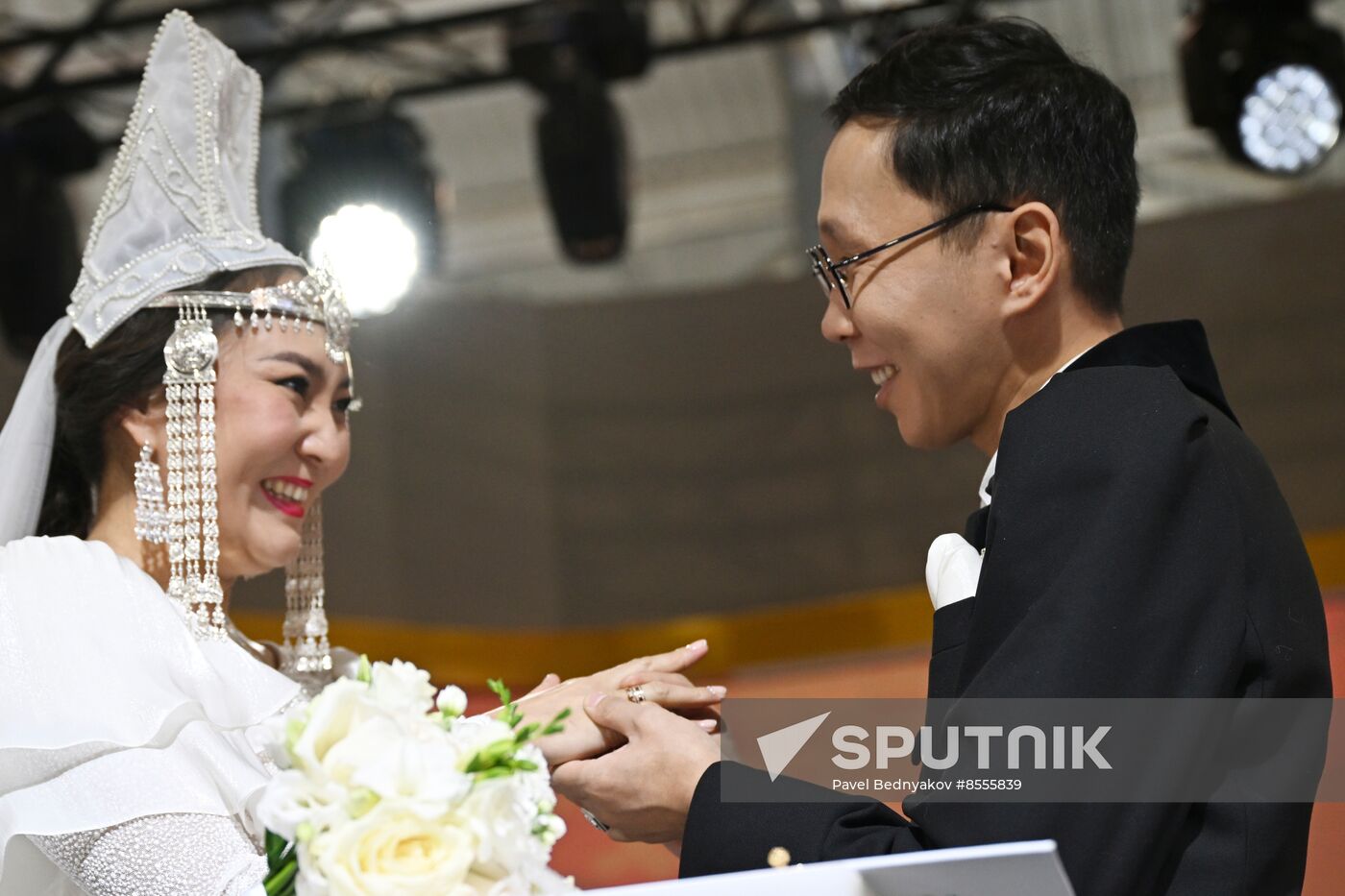 RUSSIA EXPO. Wedding ceremony with Yakut traditional rituals