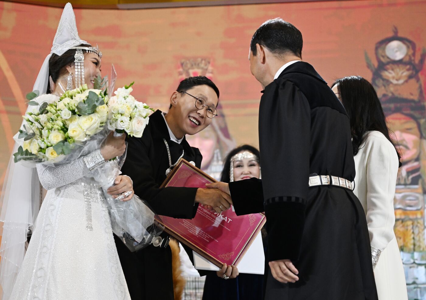 RUSSIA EXPO. Wedding ceremony with Yakut traditional rituals