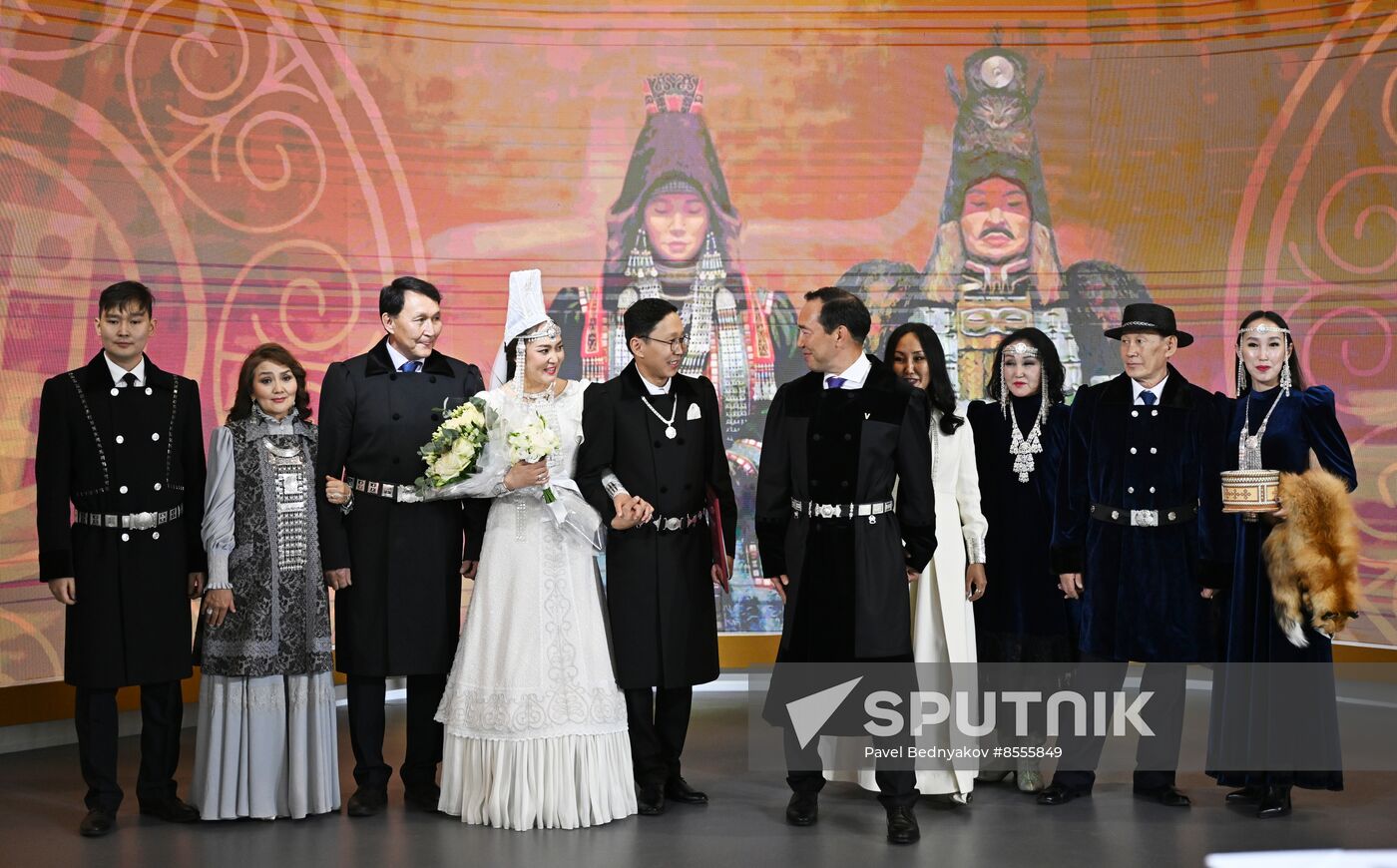 RUSSIA EXPO. Wedding ceremony with Yakut traditional rituals