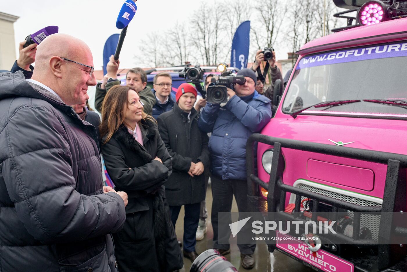 RUSSIA EXPO. 100 Days Before Games of Future ceremony and Games of Future: Trophy's Journey motor rally kickoff