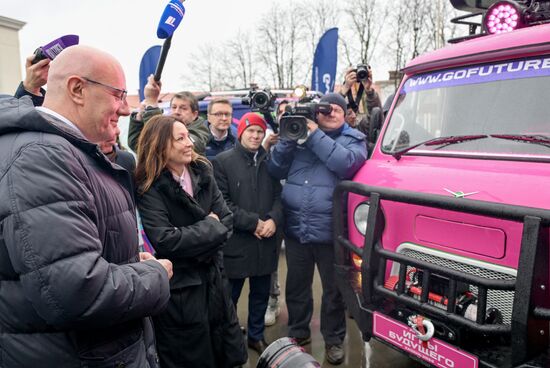 RUSSIA EXPO. 100 Days Before Games of Future ceremony and Games of Future: Trophy's Journey motor rally kickoff