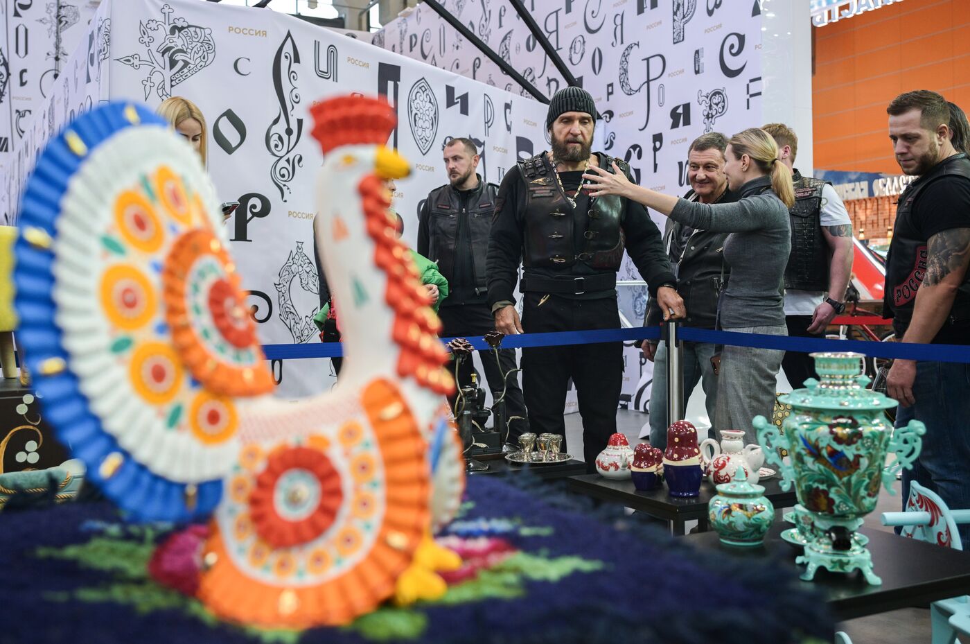 Night Wolves bikers' club president Alexander 'Surgeon' Zaldastanov visits RUSSIA EXPO