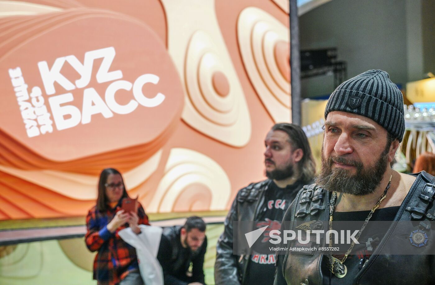 Night Wolves bikers' club president Alexander 'Surgeon' Zaldastanov visits RUSSIA EXPO