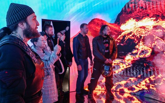 RUSSIA EXPO. Night Wolves bikers' club president Alexander 'Surgeon' Zaldastanov. Location: Russia, Moscow. Author: Vladimir Astapkovich/Sputnik. Night Wolves bikers' club president Alexander 'Surgeon' Zaldastanov visits RUSSIA EXPO