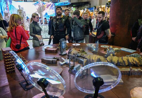 Night Wolves bikers' club president Alexander 'Surgeon' Zaldastanov visits RUSSIA EXPO