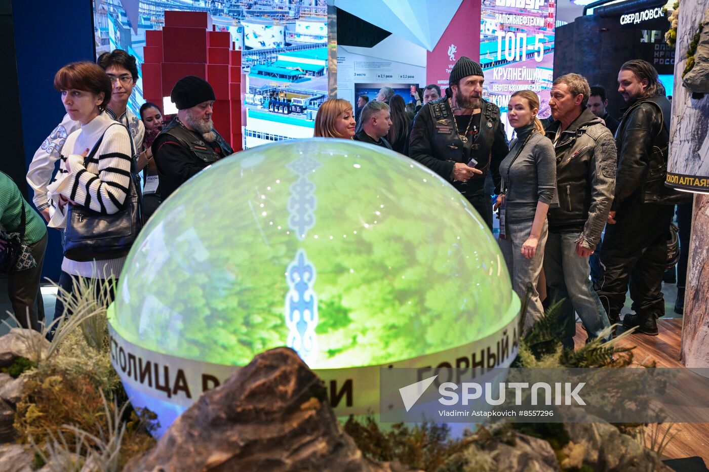 Night Wolves bikers' club president Alexander 'Surgeon' Zaldastanov visits RUSSIA EXPO