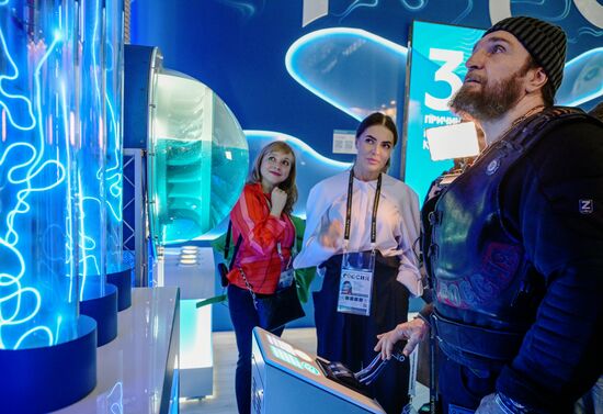 RUSSIA EXPO. Night Wolves bikers' club president Alexander 'Surgeon' Zaldastanov. Location: Russia, Moscow. Author: Vladimir Astapkovich/Sputnik. Night Wolves bikers' club president Alexander 'Surgeon' Zaldastanov visits RUSSIA EXPO