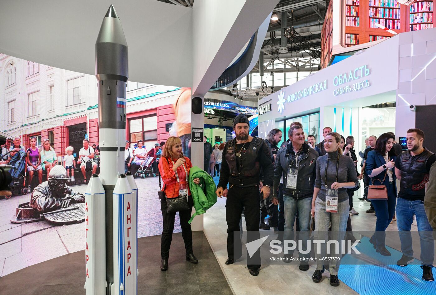 Night Wolves bikers' club president Alexander 'Surgeon' Zaldastanov visits RUSSIA EXPO