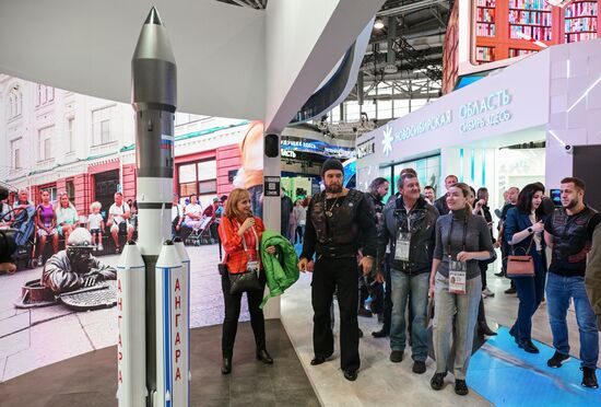 Night Wolves bikers' club president Alexander 'Surgeon' Zaldastanov visits RUSSIA EXPO