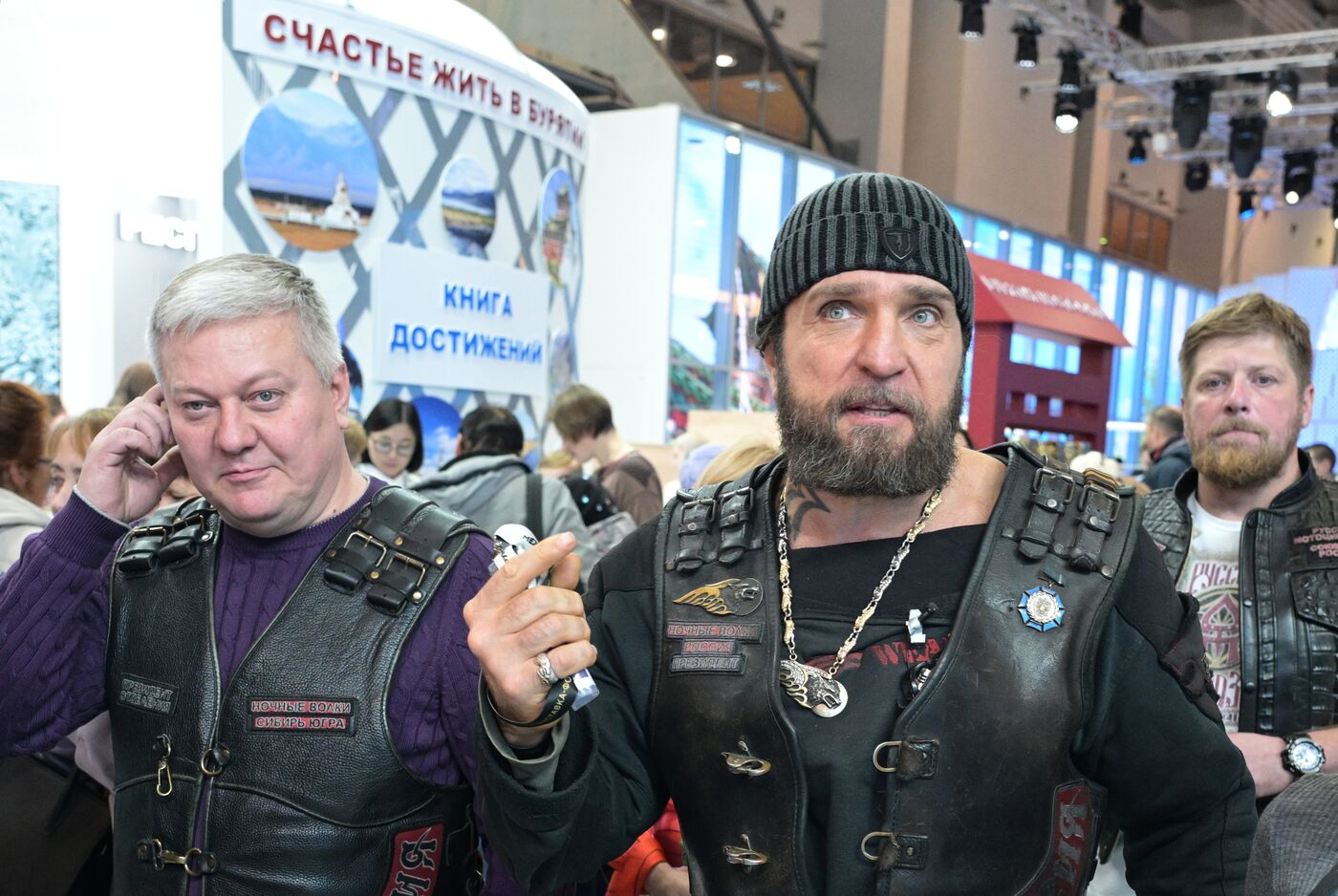 Night Wolves bikers' club president Alexander 'Surgeon' Zaldastanov visits RUSSIA EXPO