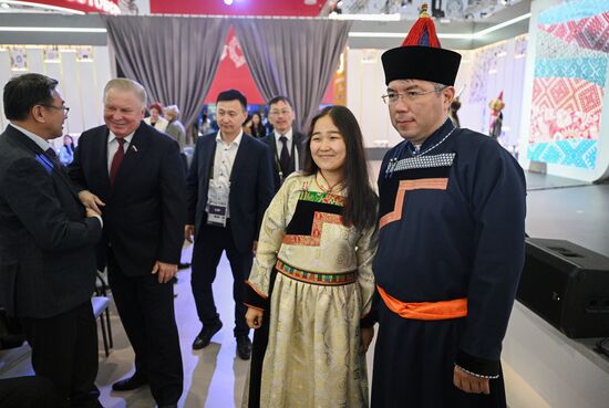 RUSSIA EXPO. Republic of Buryatia Day. Right: Head of the Republic of Buryatia Alexei Tsydenov. Location: Russia, Moscow. Author: Ramil Sitdikov/Sputnik. RUSSIA EXPO. Republic of Buryatia Day