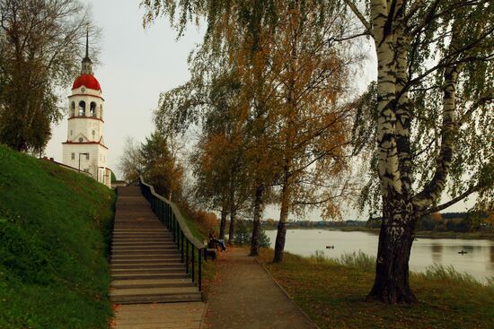 Bell tower of Assumption Church in Totma