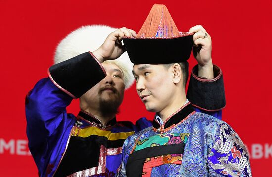 RUSSIA EXPO. Wedding ceremony in Buryat traditions