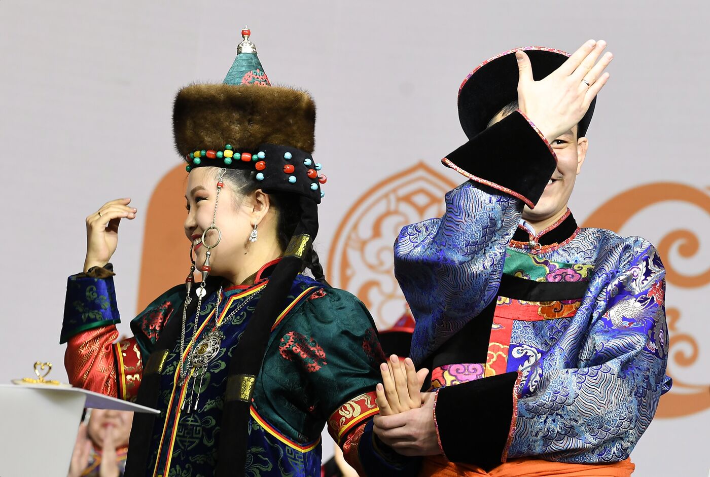 RUSSIA EXPO. Wedding ceremony in Buryat traditions