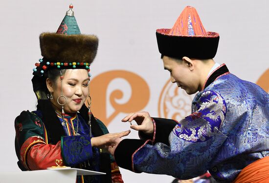 RUSSIA EXPO. Wedding ceremony in Buryat traditions