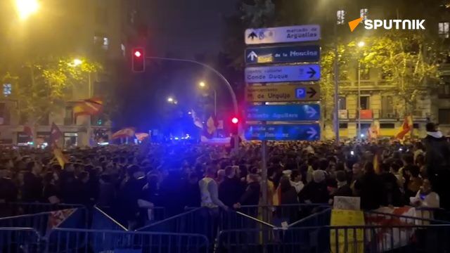 Protest against reelection of Pedro Sanchez as Spanish Prime Minister in Madrid