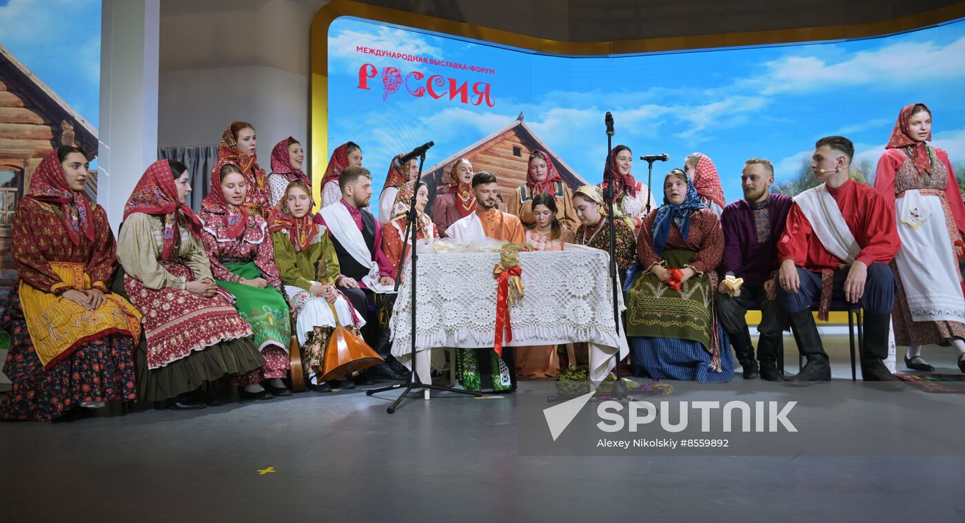 International RUSSIA EXPO forum and exhibition. Wedding in Tyukalinsk