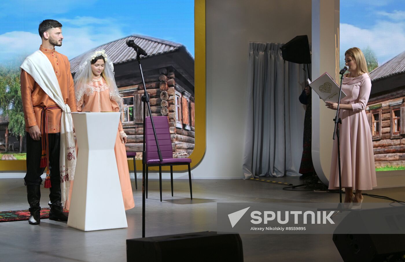 International RUSSIA EXPO forum and exhibition. Wedding in Tyukalinsk