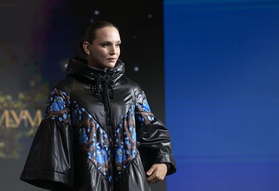 International RUSSIA EXPO forum and exhibition. Ethnic Runway fashion show and Russian Space performance