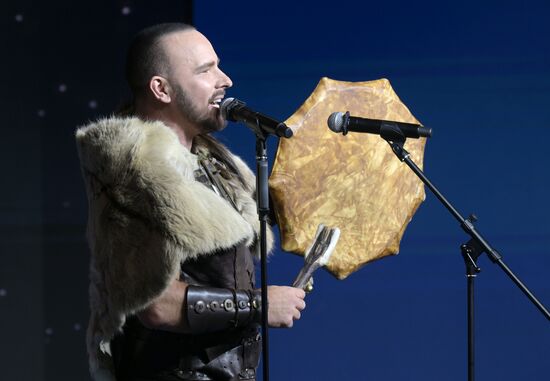 International RUSSIA EXPO forum and exhibition. Ethnic Runway fashion show and Russian Space performance