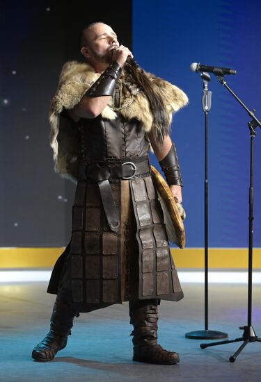 International RUSSIA EXPO forum and exhibition. Ethnic Runway fashion show and Russian Space performance