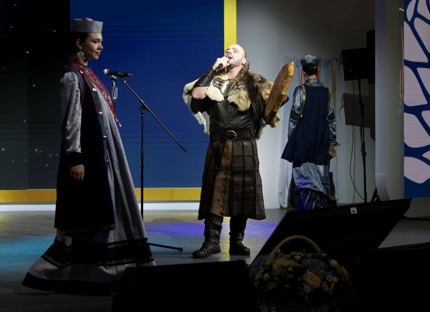 International RUSSIA EXPO forum and exhibition. Ethnic Runway fashion show and Russian Space performance