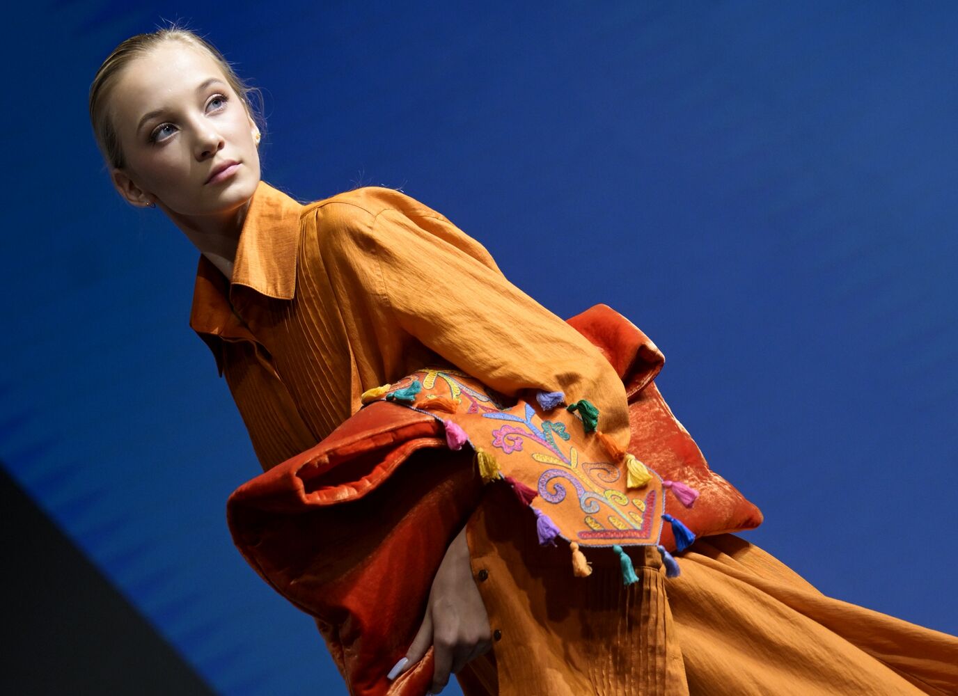 International RUSSIA EXPO forum and exhibition. Ethnic Runway fashion show and Russian Space performance