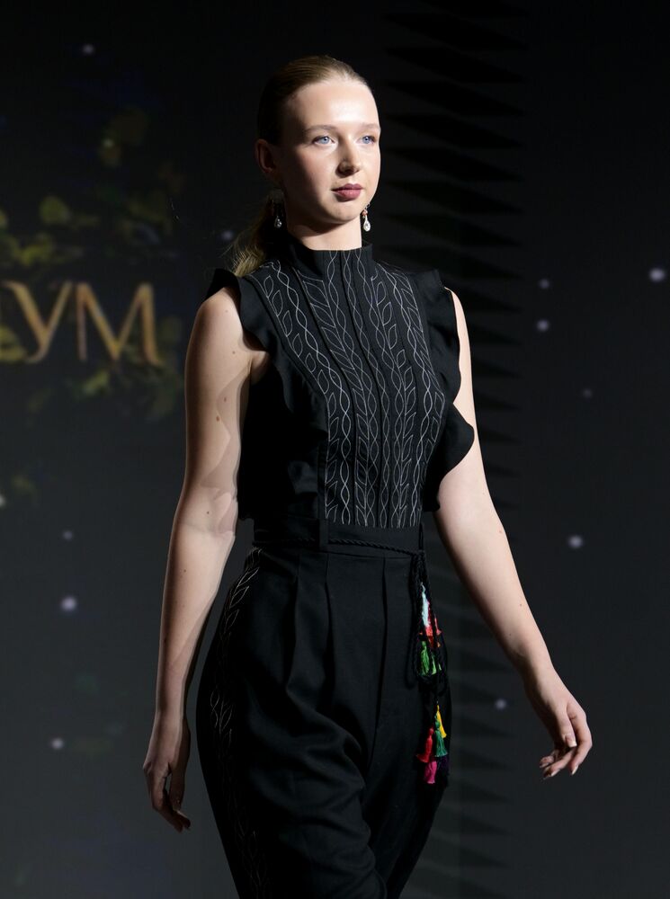 International RUSSIA EXPO forum and exhibition. Ethnic Runway fashion show and Russian Space performance