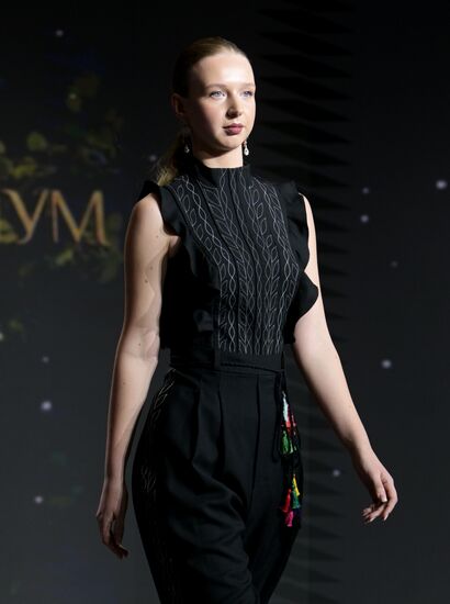 International RUSSIA EXPO forum and exhibition. Ethnic Runway fashion show and Russian Space performance