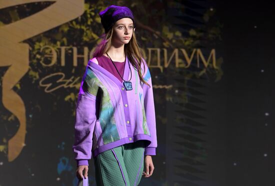 International RUSSIA EXPO forum and exhibition. Ethnic Runway fashion show and Russian Space performance