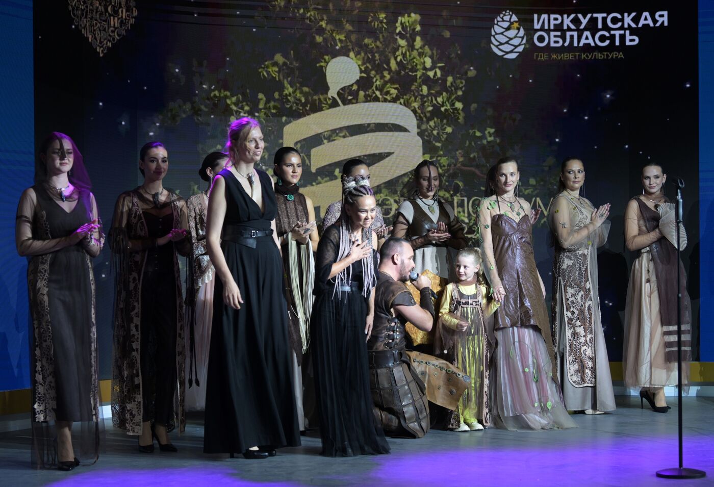 International RUSSIA EXPO forum and exhibition. Ethnic Runway fashion show and Russian Space performance