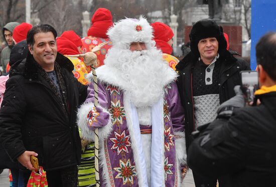 The International RUSSIA EXPO forum and exhibition. Father Frost Days. Tol Babai, a fairy tale character from Udmurtia. Location: Russia, Moscow. Author: Mikhail Voskresenskiy/Sputnik. RUSSIA EXPO. Father Frost Days - Tol Babai.