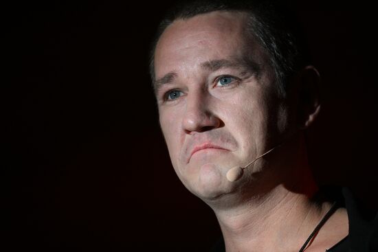 The International RUSSIA EXPO forum and exhibition. Pavilion 58 (The Slovo Museum of Slavic Literature). Pictured: Poet Anton Shagin, a theater and cinema actor, winner of the prizes of the Russian Government and President. Location: Russia, Moscow. Author: Ramil Sitdikov/Sputnik. RUSSIA EXPO. Concert: The Real Ones