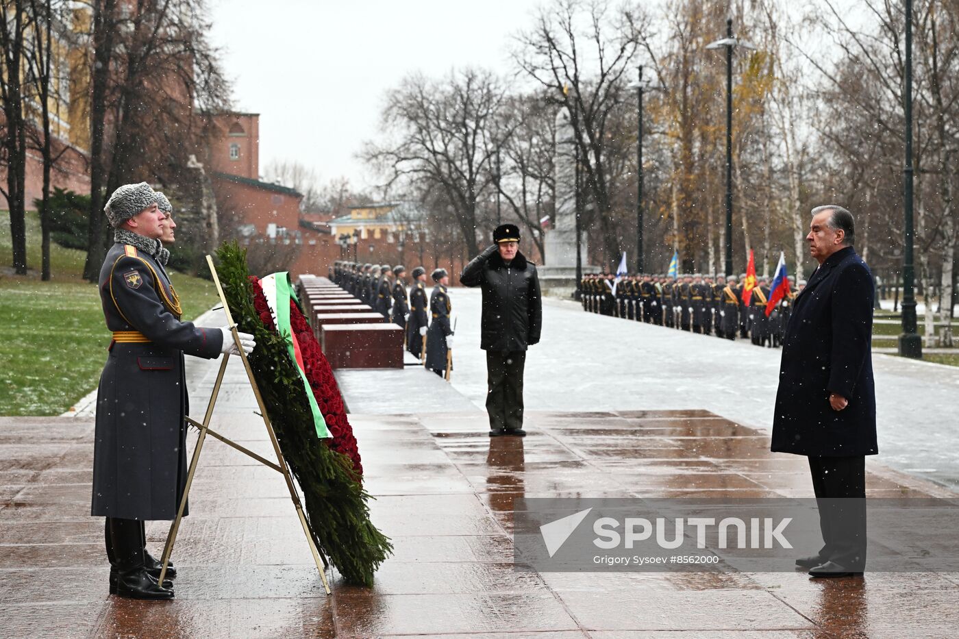 Russia Tajikistan Wreath Laying