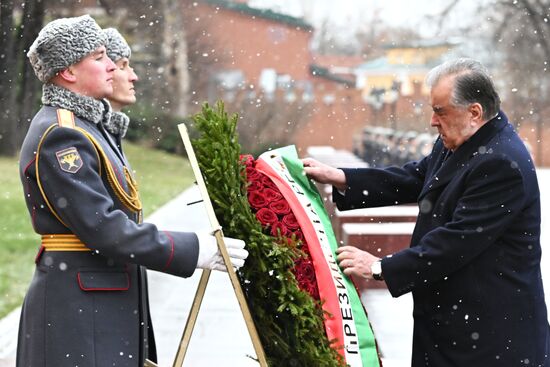 Russia Tajikistan Wreath Laying