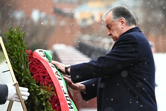 Russia Tajikistan Wreath Laying