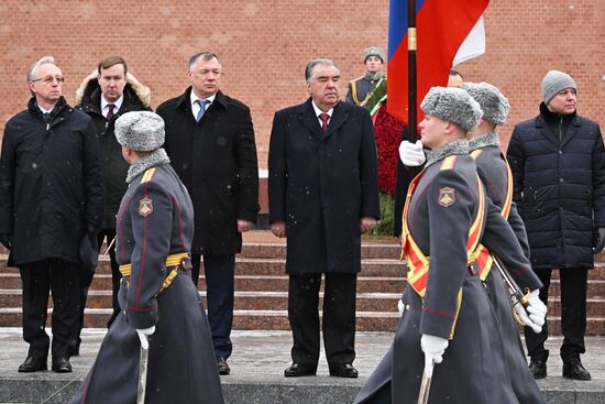 Russia Tajikistan Wreath Laying