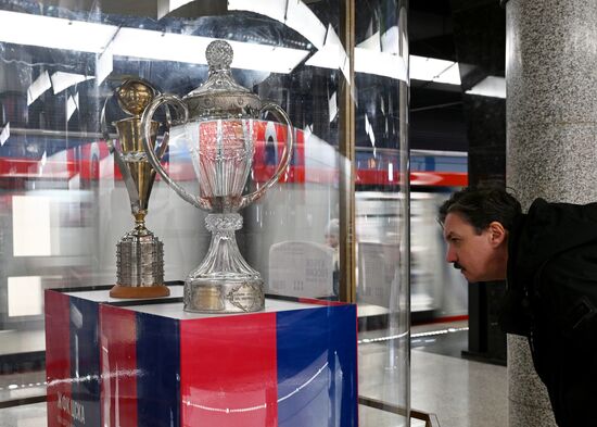 Russia Soccer CSKA Trophies Exhibition