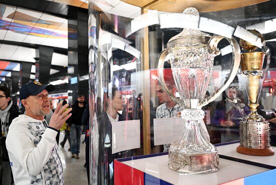 Russia Soccer CSKA Trophies Exhibition