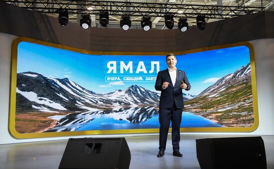 The International RUSSIA EXPO Forum and Exhibition. Opening of the Yamalo-Nenets Autonomous Area Day. Dmitry Aryukhov, Governor of the Yamalo-Nenets Autonomous Area. Location: Russia, Moscow. Author: Ekaterina Chesnokova/Sputnik. RUSSIA EXPO. Yamal-Nenets Autonomous Area Day