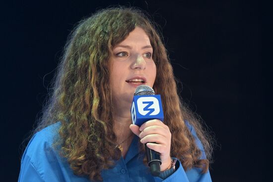 The International RUSSIA EXPO Pavillion 57 House of Knowledge. Where Technologies Meet: VK-day. Alexandra Babkina, Director of VK social projects. Location: Russia, Moscow. Author: Alexey Nikolskiy/Sputnik. RUSSIA EXPO. Where Technologies Meet. VK-day