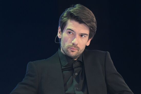 The International RUSSIA EXPO Pavilion 57 House of Knowledge. Where Technologies Meet: VK-day. Anton Lavrentiev, actor, singer, TV and radio presenter. Location: Russia, Moscow. Author: Alexey Nikolskiy/Sputnik. RUSSIA EXPO. Where Technologies Meet. VK-day